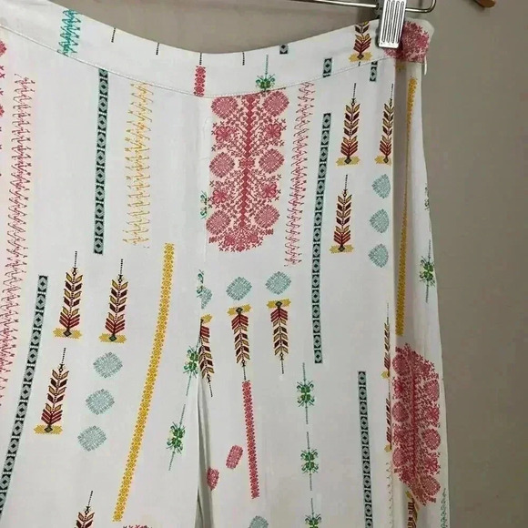 Jack Tribal Print Wide Leg Pants White Size 2 - Picture 3 of 16